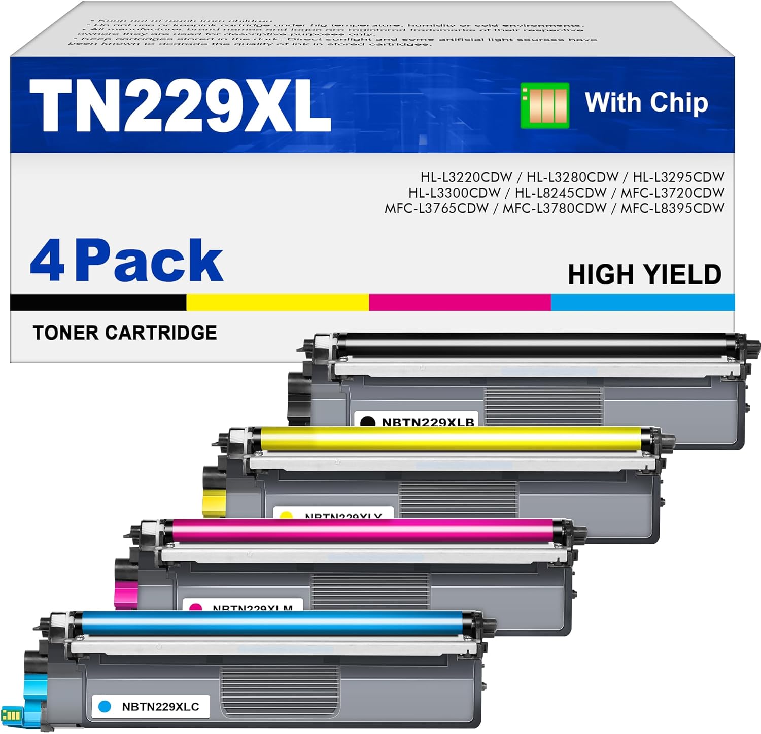 TN229XL 4 Pack Toner for Brother printers