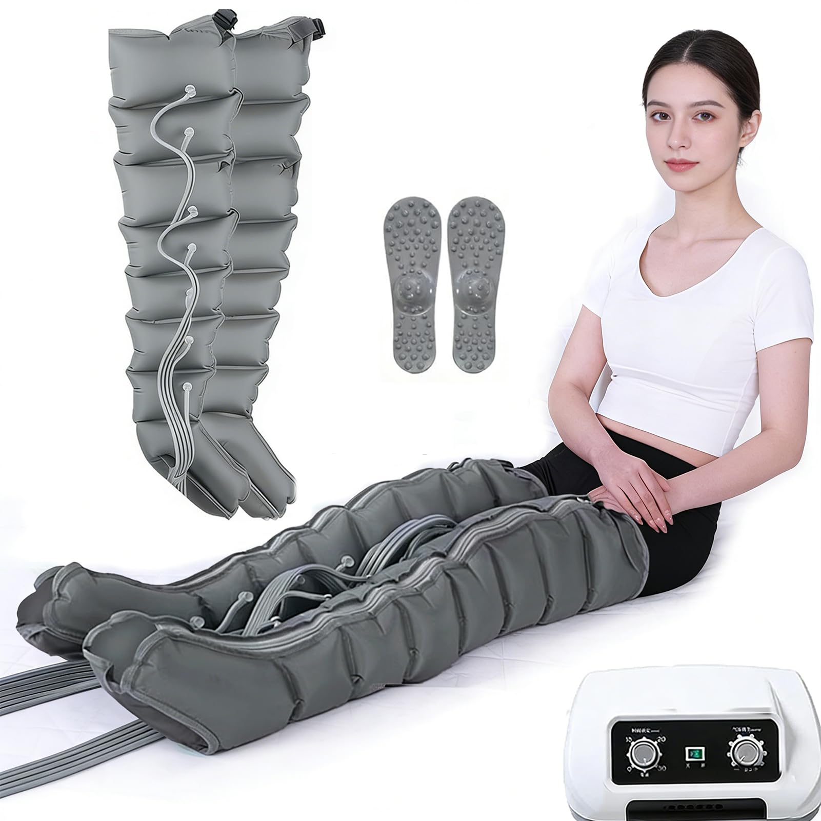 Pressoterapia Linfodrenaggio Total︱Pressoterapia a Casa︱ Body Pressoterapia Gambe e Pancia Macchina︱ 8 cavità d'Aria Linfodrenaggio Braccia Macchinario Pressoterapia Professionale