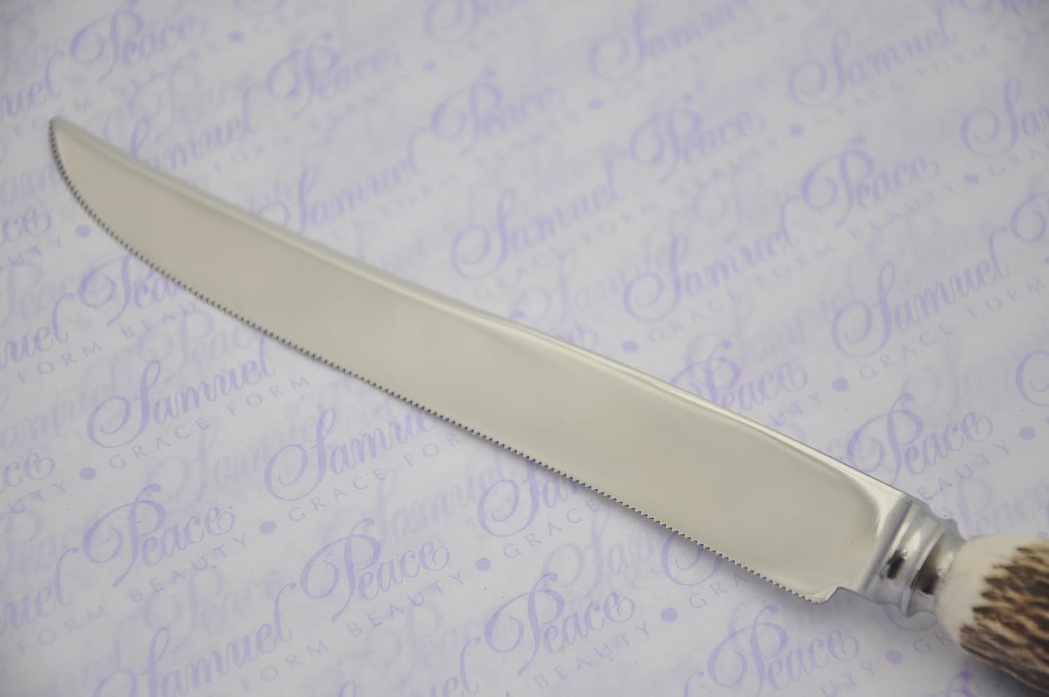 Six Extra Large Genuine Stag Horn/Antler Handle Steak Knives Made in Sheffield England Free Engraving