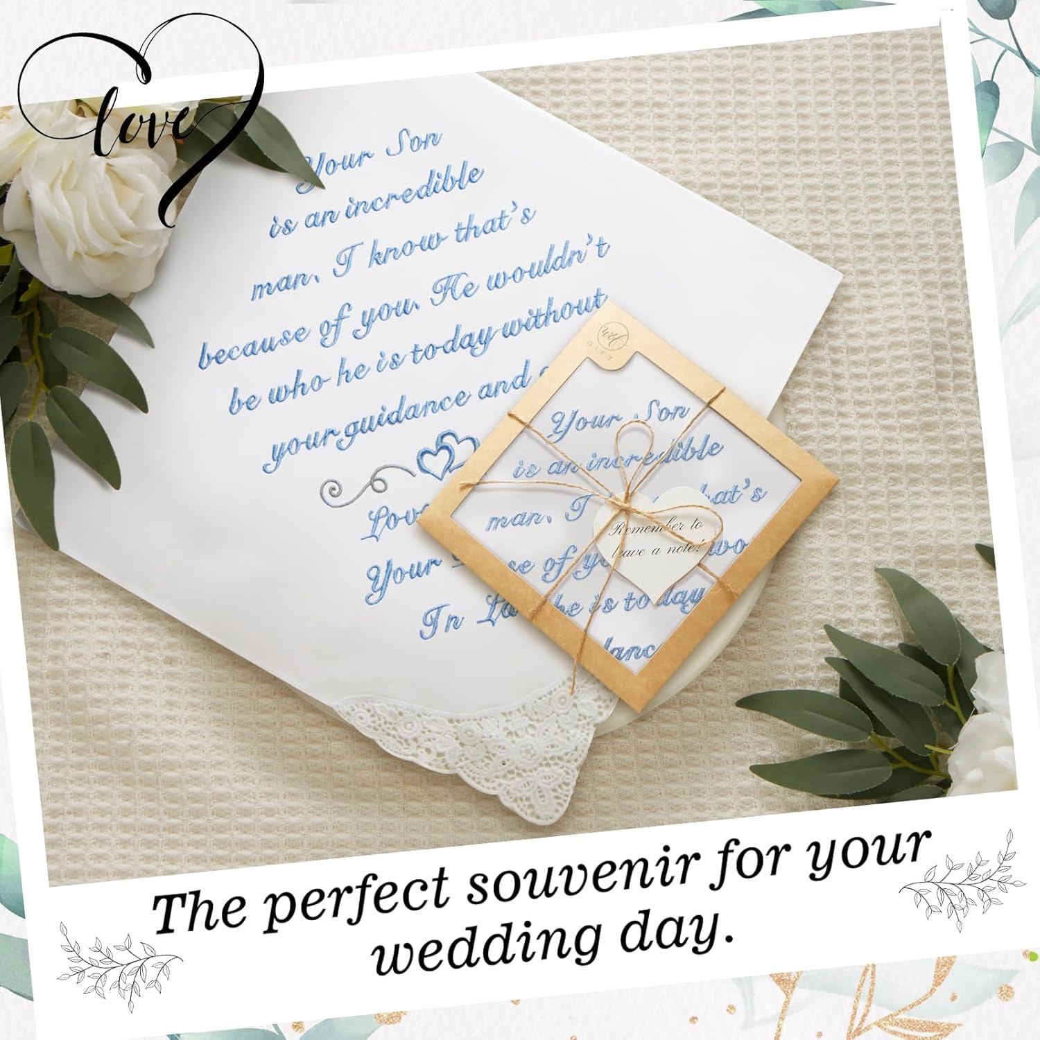 Wedding Handkerchief - Something Blue for Bride on Wedding Day - Bridal Weddings Hankie - Image 6