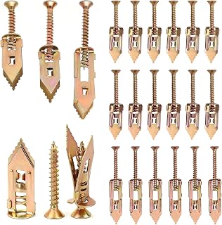 60 Stück Selbstbohrende Trockenbaudübel mit Schrauben, 3 Größen Karbonstahl RigipsDübel Set, Hohlraumdübel Hohlwanddübel Gipskartonbefestigungen, Kein Bohren für Spiegel, Bilder, Regale, Vorhänge