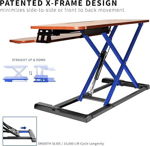 Miniatura 5 de VIVO - Convertidor de escritorio de 32 pulgadas, Serie K, elevador ajustable de altura para sentarse y pararse, estación de trabajo para dos