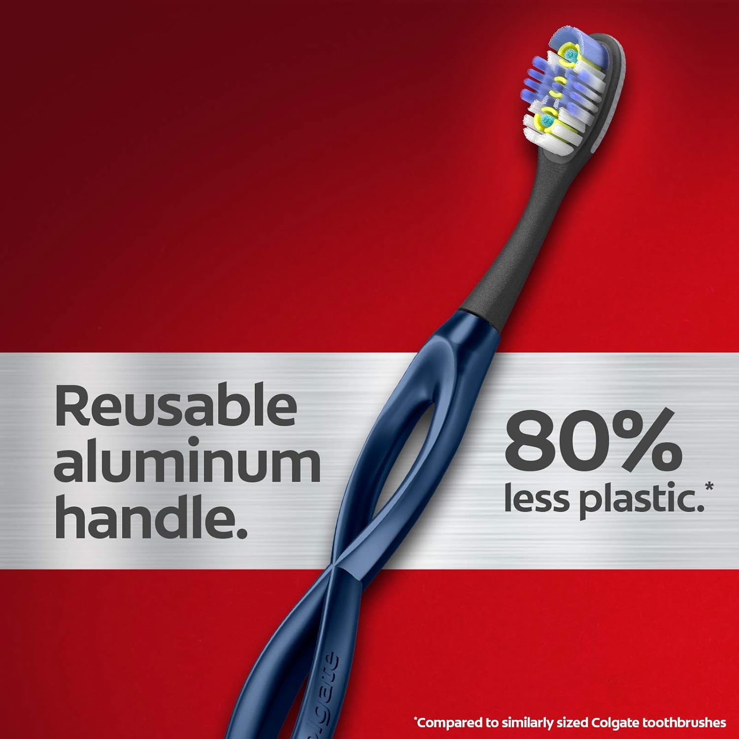 Colgate Keep Soft Manual Toothbrush for Adults with 2 Deep Clean Floss-Tip Brush Heads, Navy : Beauty & Personal Care