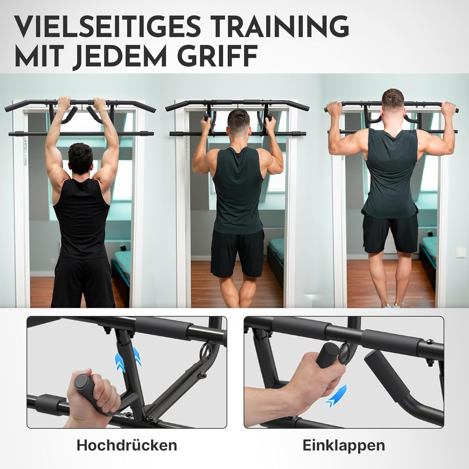 NEOLYMP Calisthenics Set – Komplettset mit Klimmzugstange Türrahmen, Turnringen, Liegestützgriffen, Dip Barren & Resistance Bands – Profi Calisthenics Equipment für Zuhause – Home Gym