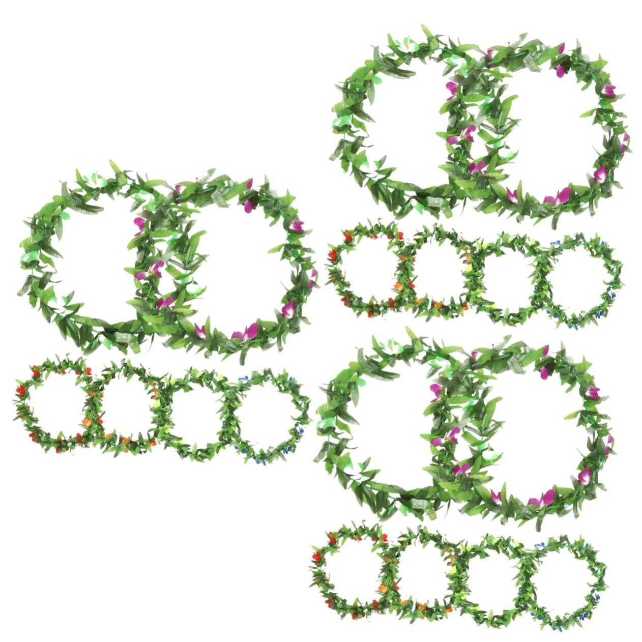 3 Sätze Hawaiianische Blumenkränze Für Erwachsene Tropische Luau Party Leis Für Sommerfeste Und Strandveranstaltungen 6 Stück * 3