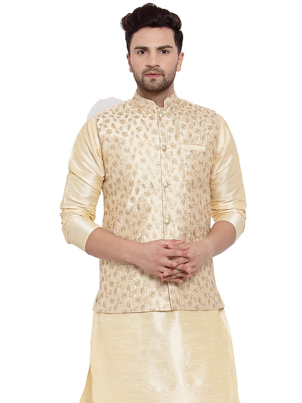 Men's Silk Embroided Only Nehrujacket