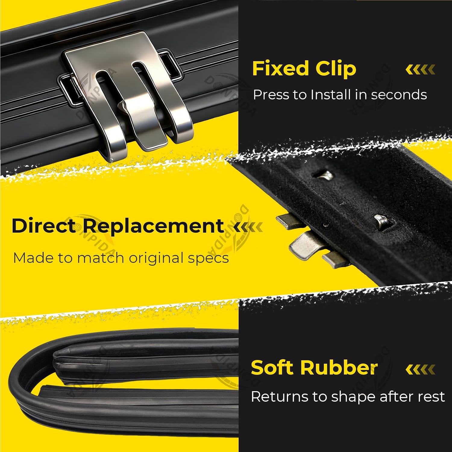 6pcs Front Door Window Weatherstrip Kit 1987-1997 Compatible with Ford F150 F250 F350 Bronco (Bricknose/OBS), Window Molding Sweep Felt Trim Seal & Run Channel Rubber Seals