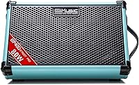Vista 2 de Coolmusic Amplificador de guitarra acústica alimentado BP40D, altavoz Bluetooth portátil de 80 W con batería con efecto de retardo de coro