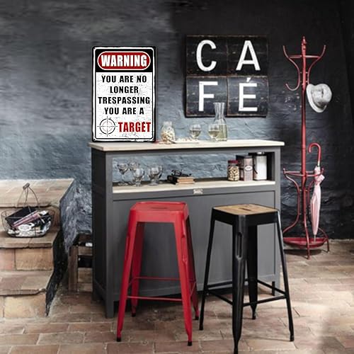 Miniatura 6 de Letreros de metal divertidos de "No Trespassinging", letrero de metal vintage de advertencia para patio, propiedad privada, letrero de metal para