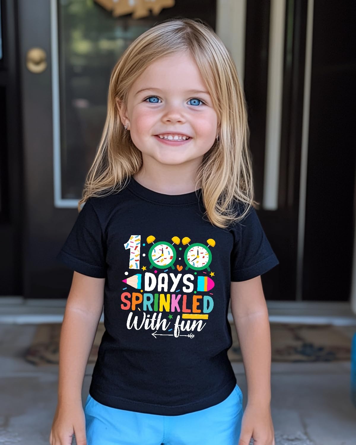 100 Days of School Shirt Kids Toddler Boys Girls Happy 100th Day of School Costume T-Shirt Short Sleeve Tops Tee 2-8Y - Image 3