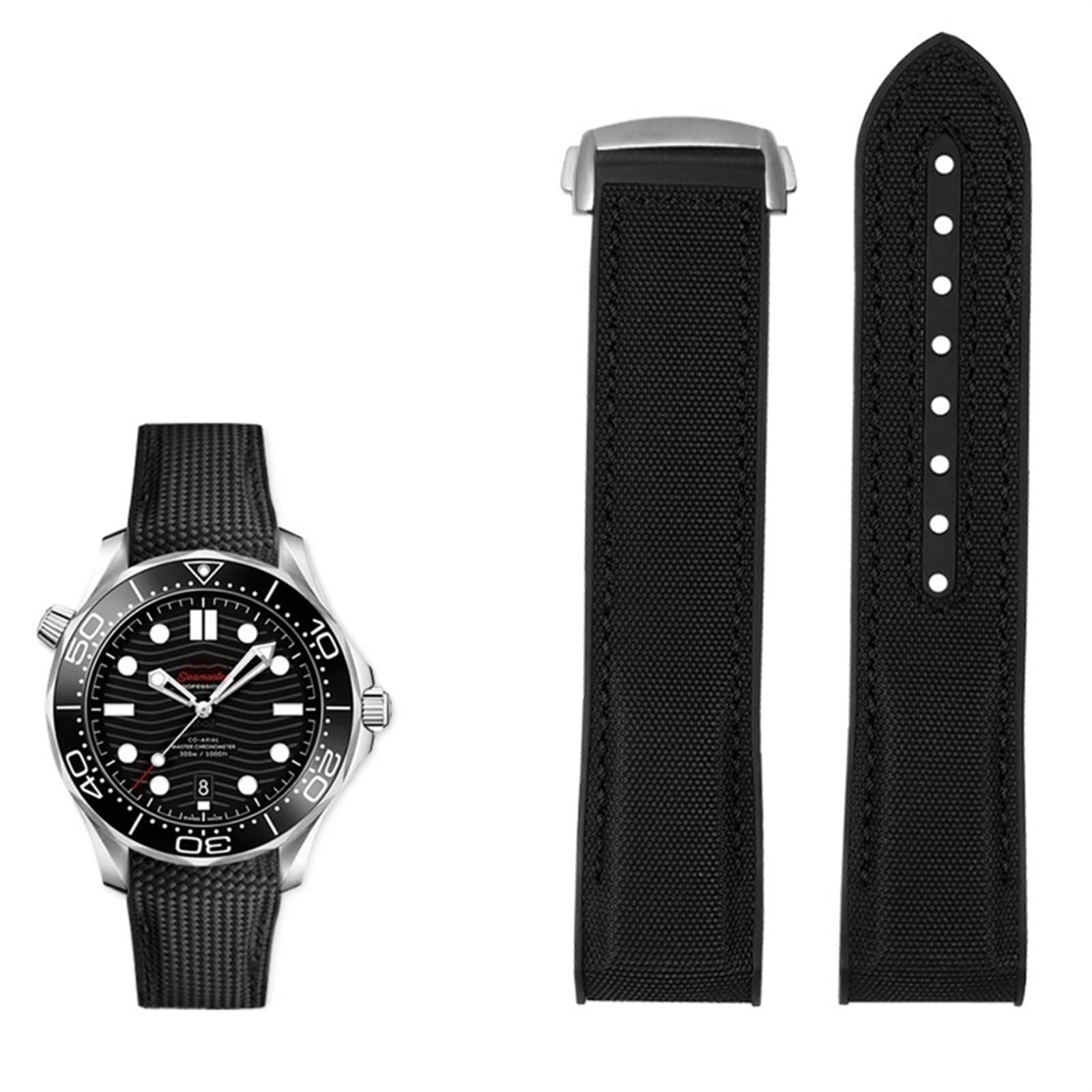 20 mm 22 mm nylonowy gumowy pasek do Omega SEAMASTER PLANET OCEAN męski pasek ze składanym zapięciem do zegarka akcesoria do zegarków silikonowy