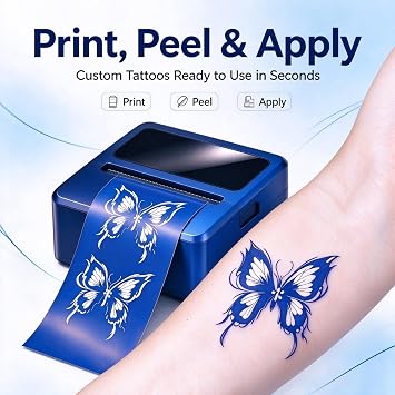 Portable Mini Tattoo Stencil Printer, Temporary Tattoo Maker, Blue