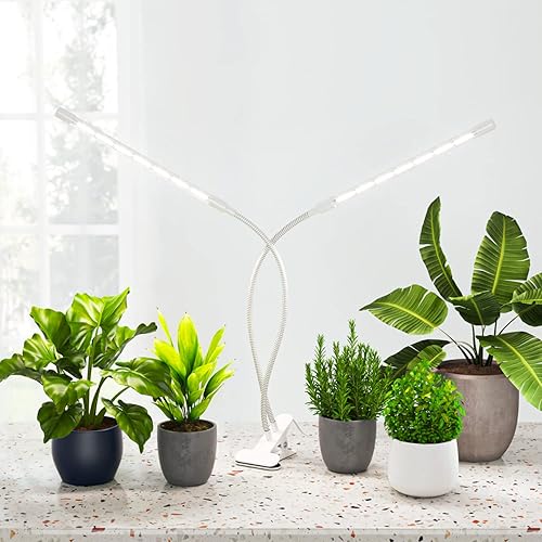 UEHICT Luces de cultivo de plantas para plantas de interior, mini lámparas de cultivo de plantas de espectro completo con soporte, LED de alta