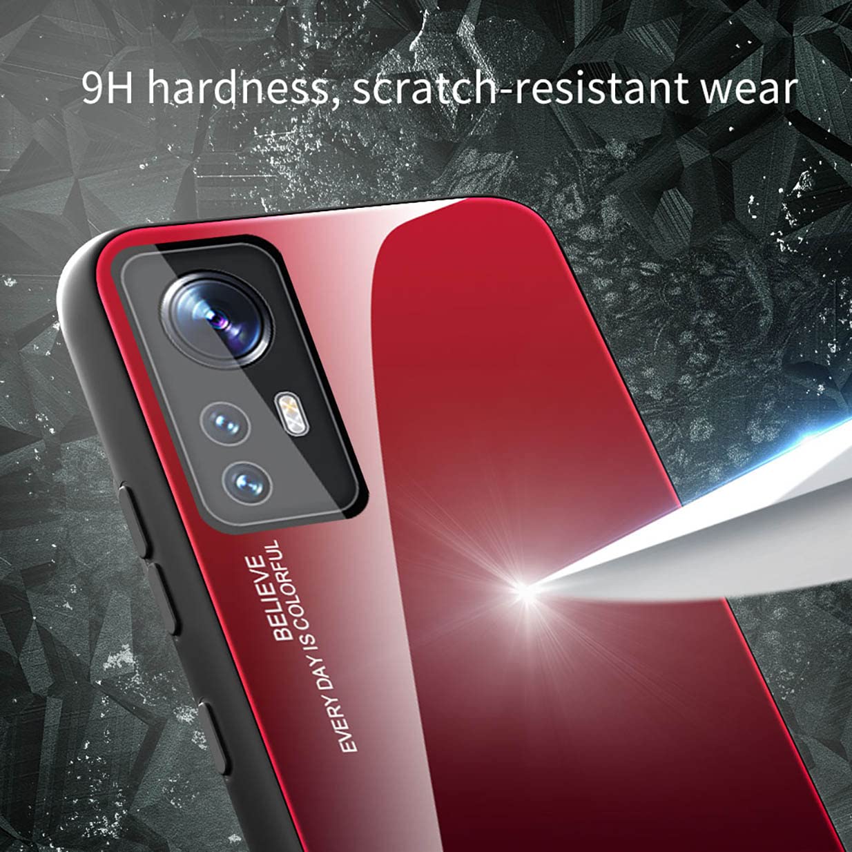 UPLAI Cover per Xiaomi 12T Pro 5G, Ultra Sottile Morbido TPU Silicone Antiurto Custodia Insieme a Colore Sfumato Vetro Temperato, Moda Colorato Caso.Verde Gioventù