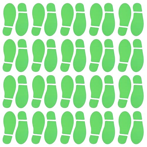 20 Pairs 40 Prints Removable Green Leprechaun Footprint Stickers for