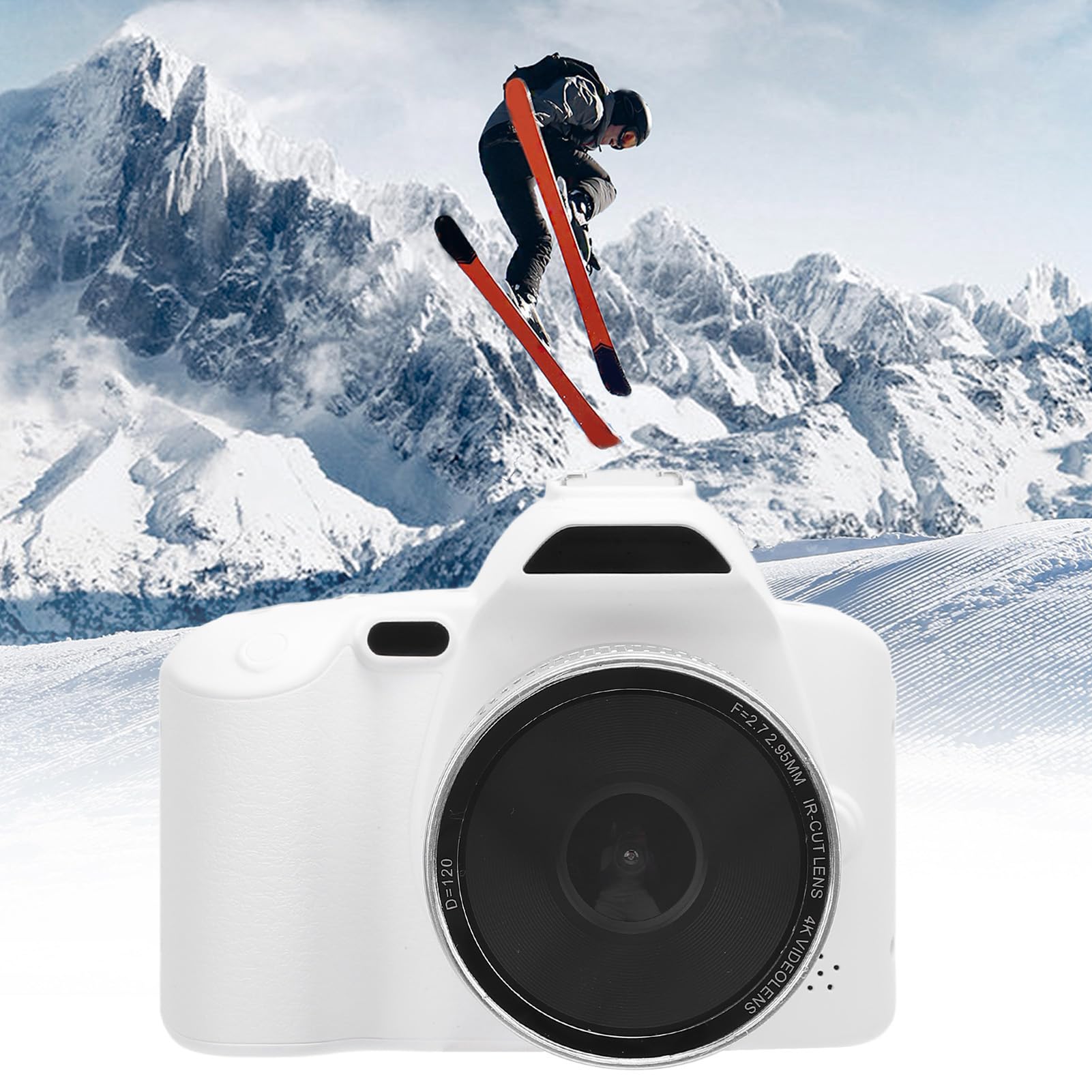 Cámara Compacta para Viajes, Cámara Digital 4K para Fotografía y Vídeo, Cámara Vlogging de 64 MP, Enfoque Automático Antivibración, Lente Gran Angular de 3 Pulgadas y 120°,
