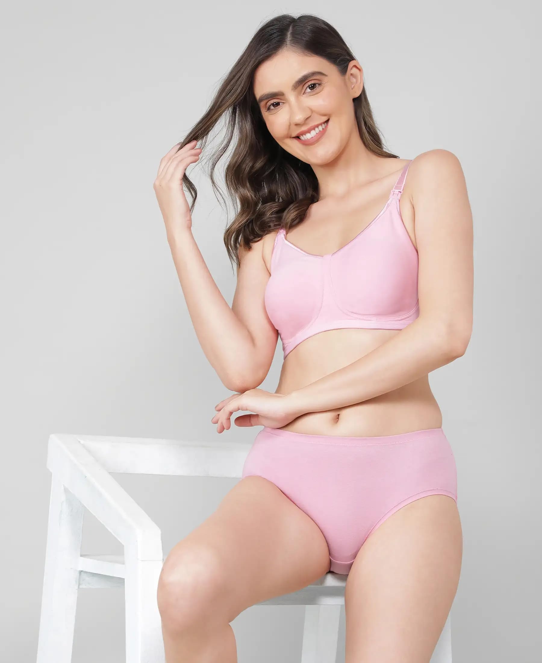 Jockey Women's Wirefree Non Padded Super Combed Cotton Elastane Stretch Full Coverage Nursing Bra with Front Opening and Adjustable Straps_Style_ES08_Candy Pink_40B - Image 8 thumbnail