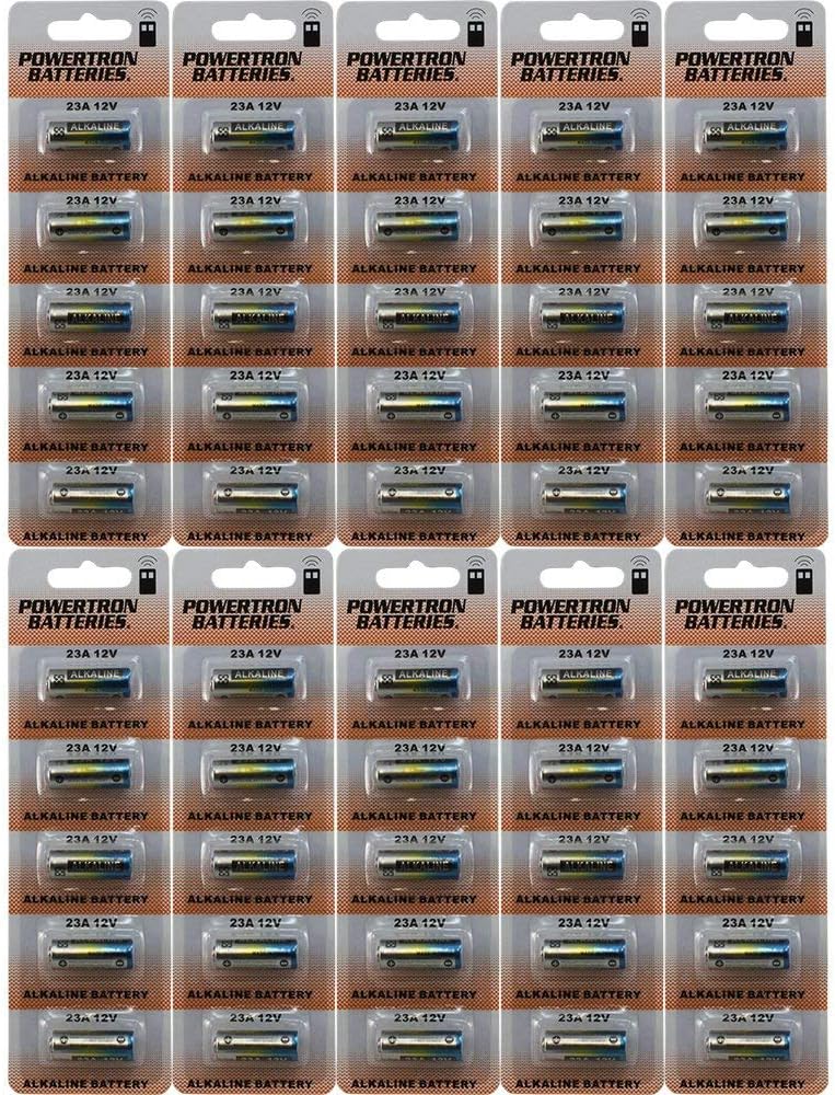 Powertron 23A A23 12V Alkaline Battery (50 Pack)