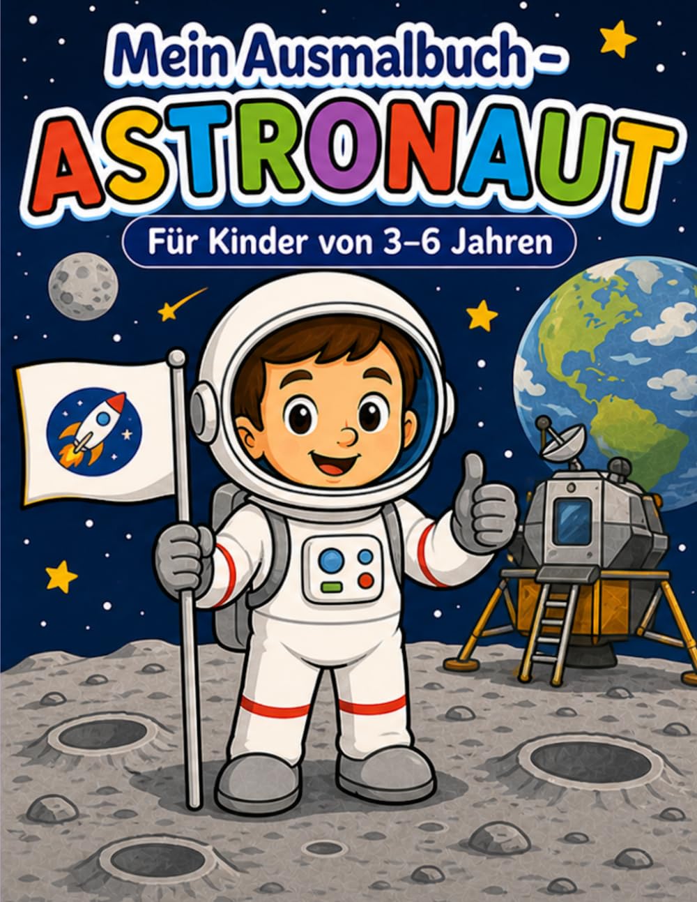 Mein Ausmalbuch - Astronaut: Für Kinder von 3-6 Jahren | Kreativer Malspaß rund um Weltraum, Raketen und Planeten | Berufe spielerisch entdecken | Für Rechts- & Linkshänder geeignet
