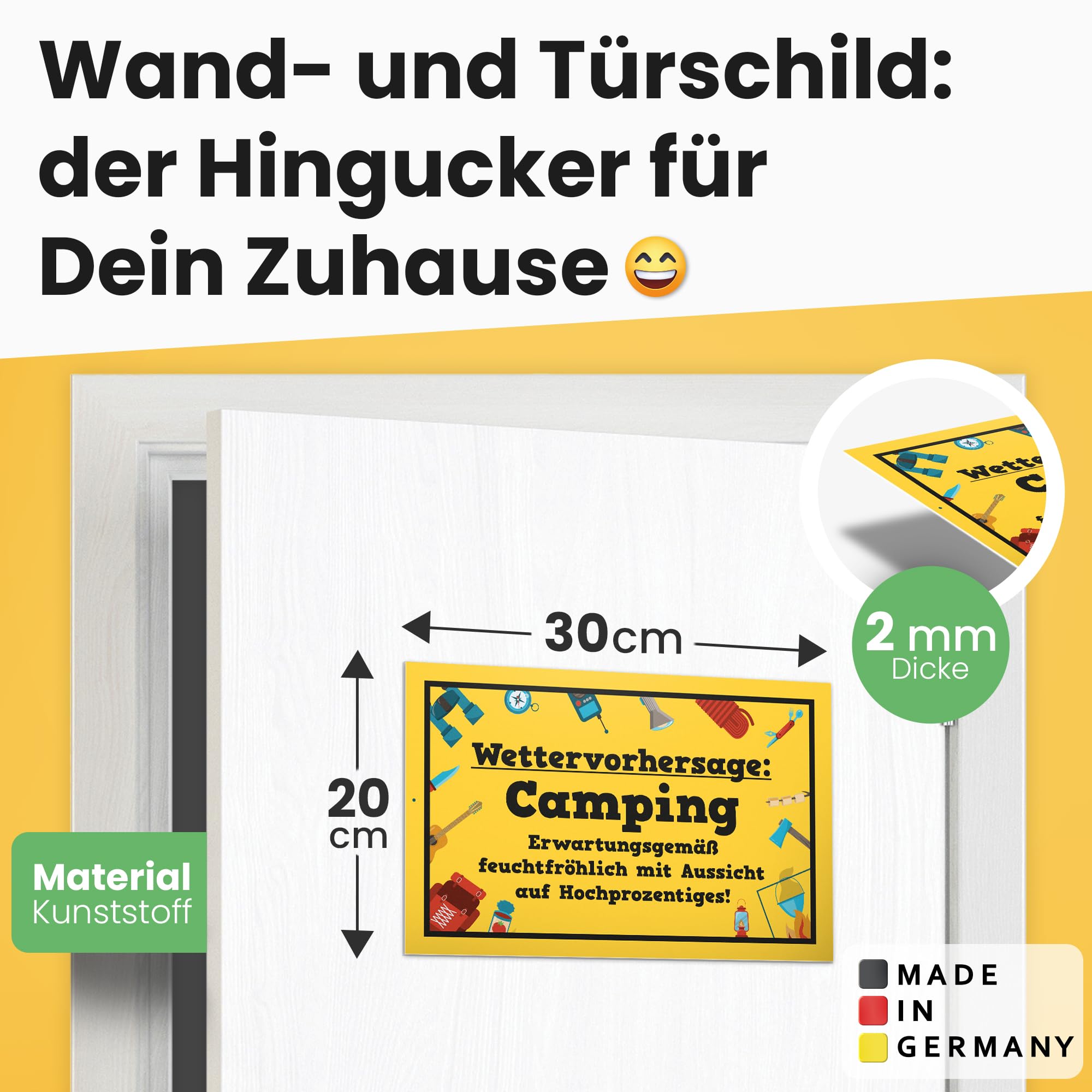 DankeDir! Weather Forecast Campen Sign 30 x 20 cm Funny Camping Decoration Saying Sign for Camping Fans Gift Idea for Campers Funny Saying Wall Decoration Door Sign for Motorhome & Caravan - Image 2