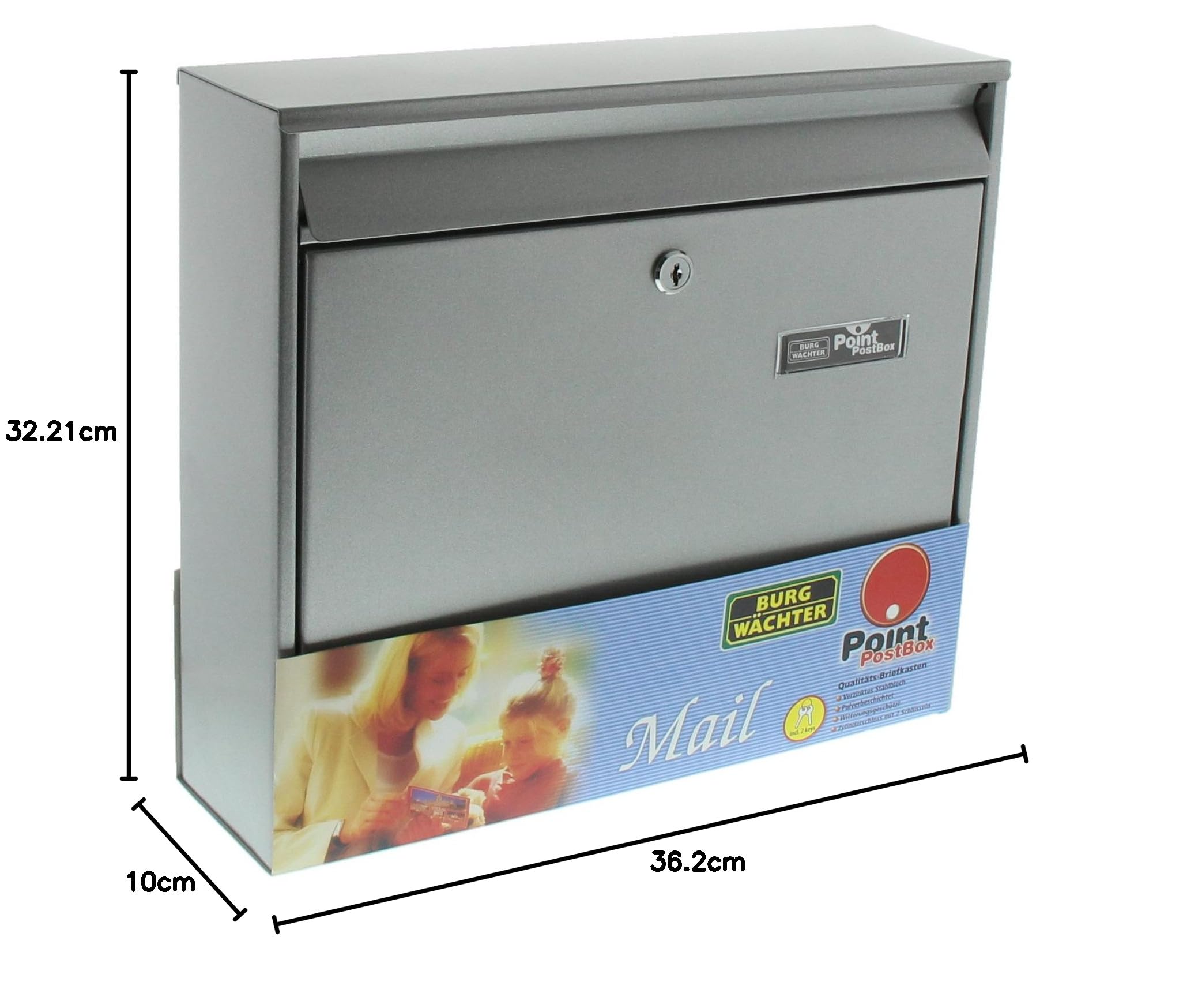 BURG-WÄCHTER Mail 5877 Si Buzón de acero galvanizado, Plateado