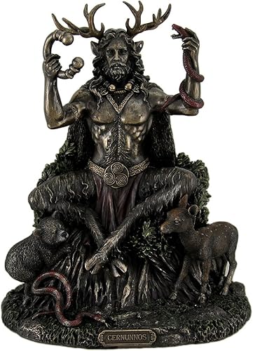 Veronese Design Estatuas de resina Cernunnos Estatua celta con cuernos del Dios de los Animales y el Inframundo 9 pulgadas 7 x 875 x 55 pulgadas