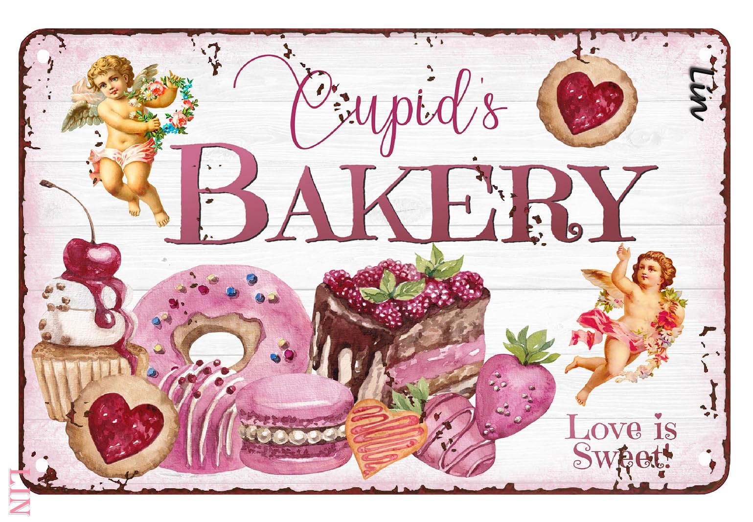 Valentines Day Decor Valentine Cupid's Bakery Cakes & Sweets Wall Art Sign