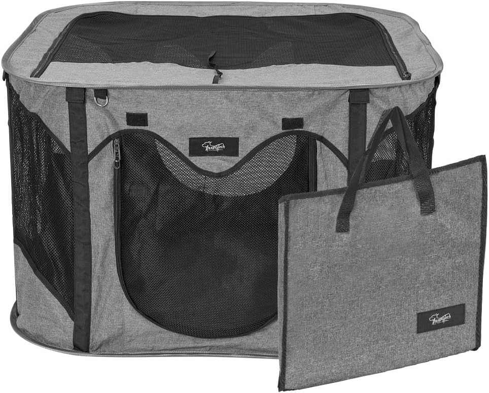 XhuangTech Foldable Pet Playpen Portable Puppy Playpen Dog Exercise Playpen Collapsible Kennel Pen Octagon Pet Tent for Puppy/Cat/Guinea Pig/Hamster/Rabbit (Medium(35.4"X 35.4"X 23.6"))