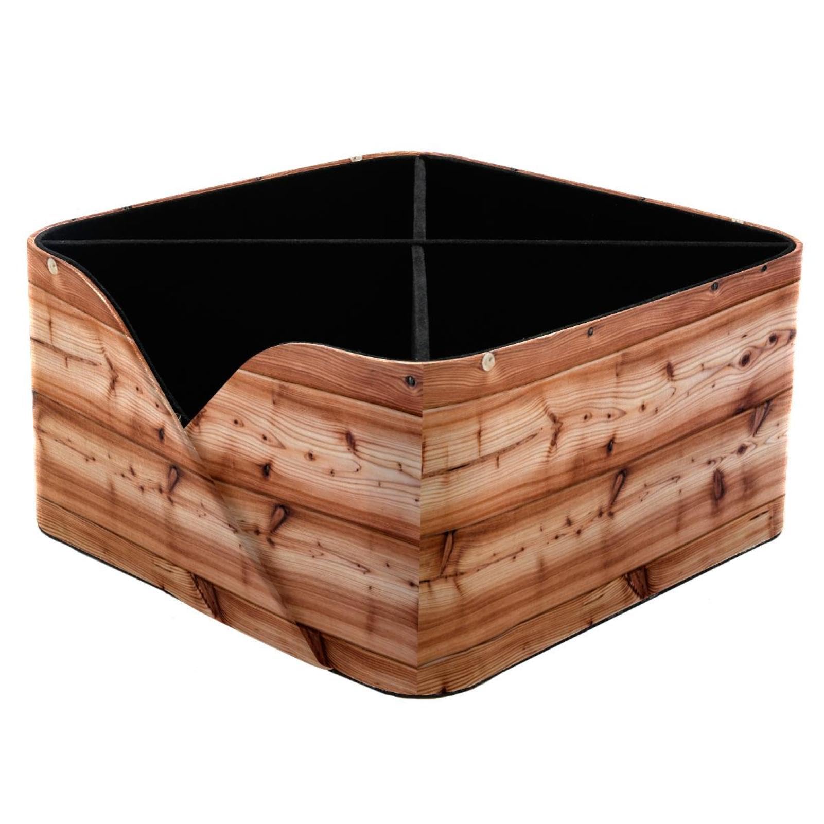 Organiseur de bureau en bois foncé chic avec 4 compartiments de rangement