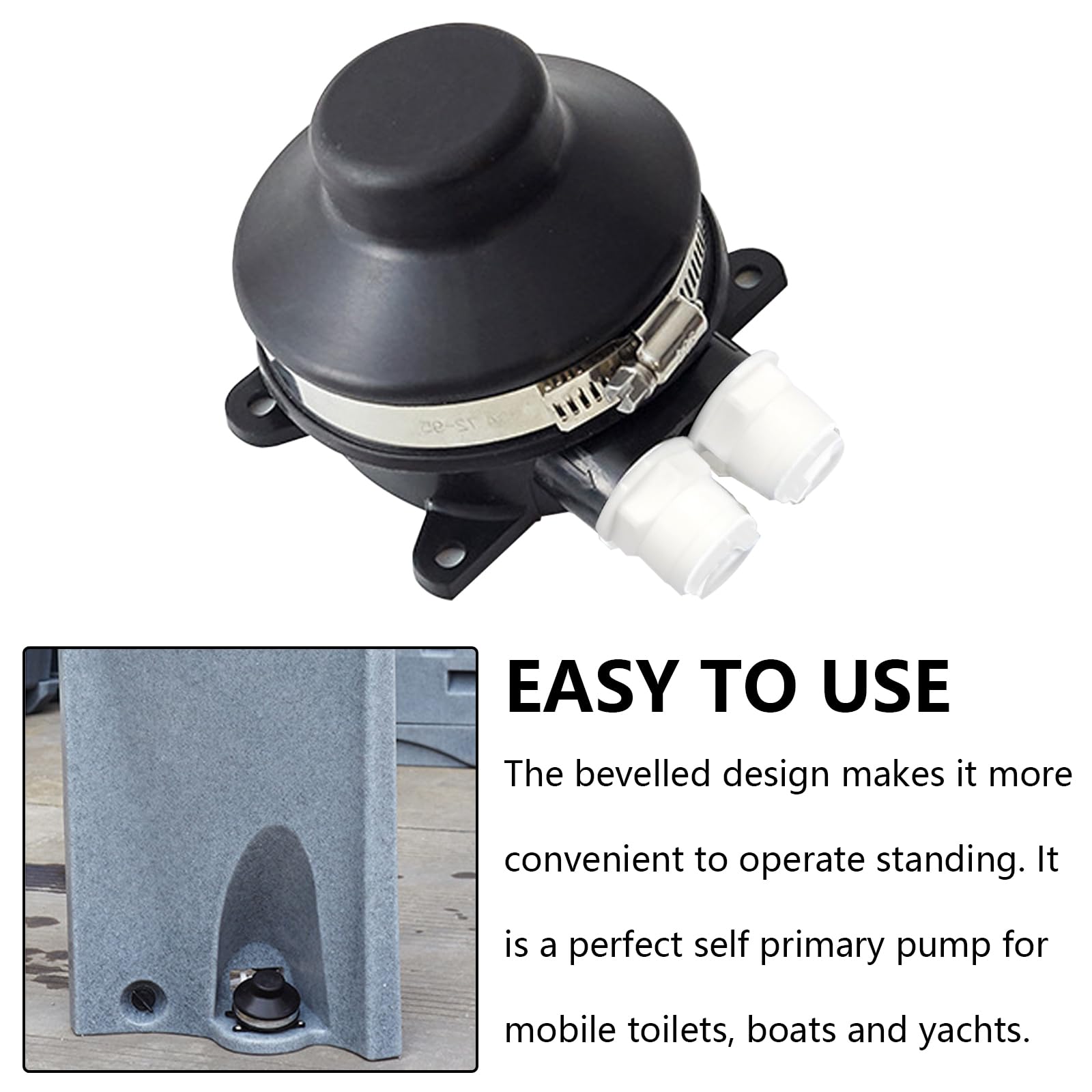 Pompe à Eau Pour Bateaux, Pompe à Pied Sans Effort Pour Bateaux Toilettes Presse à Pied Marine Pompe à Amorçage Automatique Pour évier De Caravane Et Camping-Car DéBit Maximal De 2,2 GPM