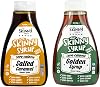 The Skinny Food Co. Syrup Twin Pack SW Salted Caramel Syrup & Golden Syrup Dessert Topping Sugar Free Zero Calories Guilt Free Sauce, Bottle 425ml