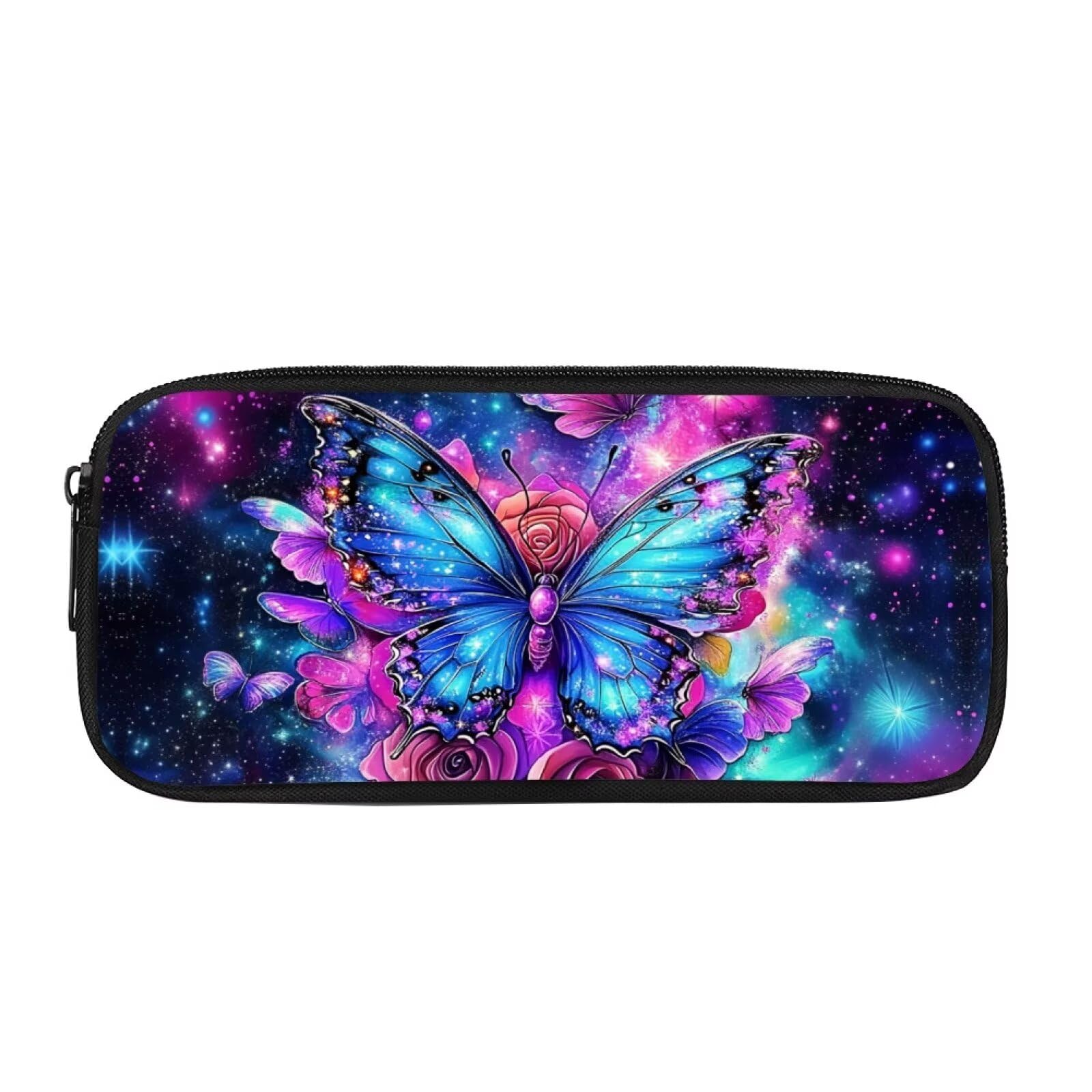 Showudesigns Flower Butterfly Pencil Case for Teen Girls Large Pen Bag Stationery Pouch Aesthetic Pencil Cases Holder Box Office Organizer School Supplies
