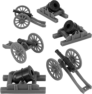 BMC Revolutionary War Cannon & Mortar - Miniature 6pc Plastic Soldiers Accessory