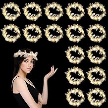 LED Headbands, 16 Pieces Luminous Headbands with LED Feathers, LED Feather Headband for Women, LED Crown Headband Feathers, Halloween, Christmas, Party Decoration