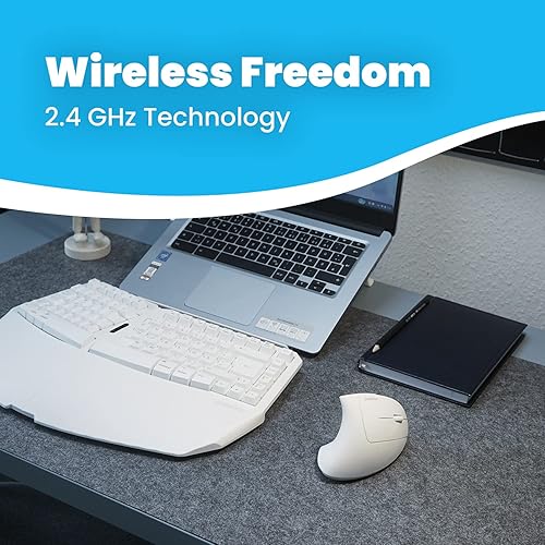 Miniatura 6 de Perixx PERIMICE-713W - Mouse vertical ergonómico inalámbrico - Especificaciones de 2.4G con receptor USB - Interruptor de encendidoapagado - Diseño