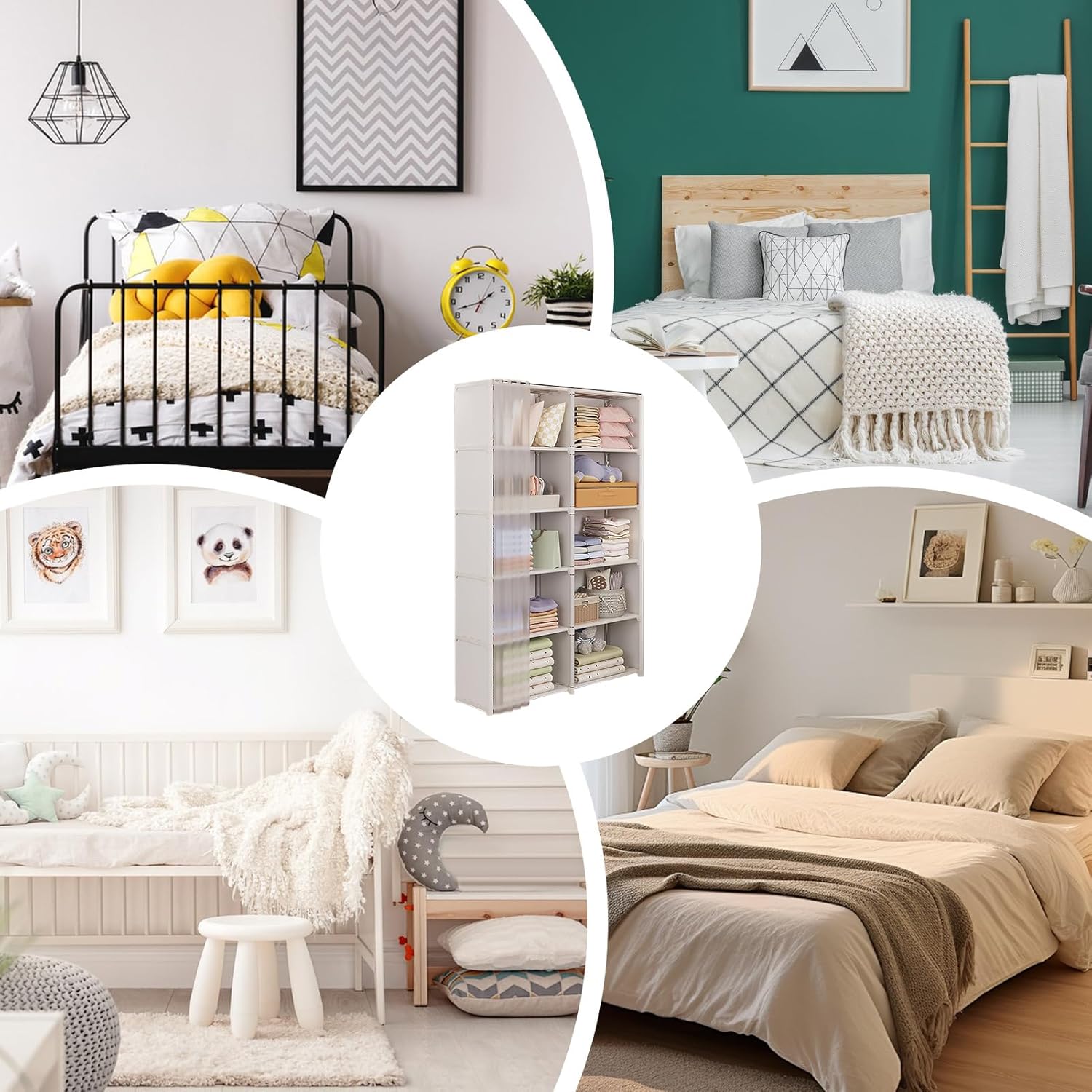 FreestandingsClothes Closet, Portable Wardrobe, Heavy Duty Garment Shelf, Storage Organizer, Steel Frame, Non-Woven Fabric Cover, Bedroom, Guest Room