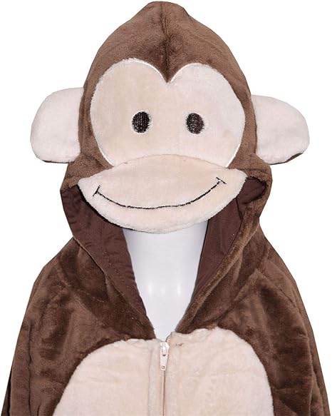 A2Z 4 Kids Meisjes Jongens Onesie 2-Tone Olifant Thema Zacht Pluche Fleece Jumpsuit - E.Soft Elephant Onesie 9-10