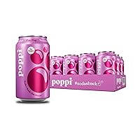Vista 14 de POPPI Soda prebiótica espumosa, bebidas con vinagre de sidra de manzana, agua con gas y jugo de frutas, Cherry Cola, 12 oz (paquete de 12)
