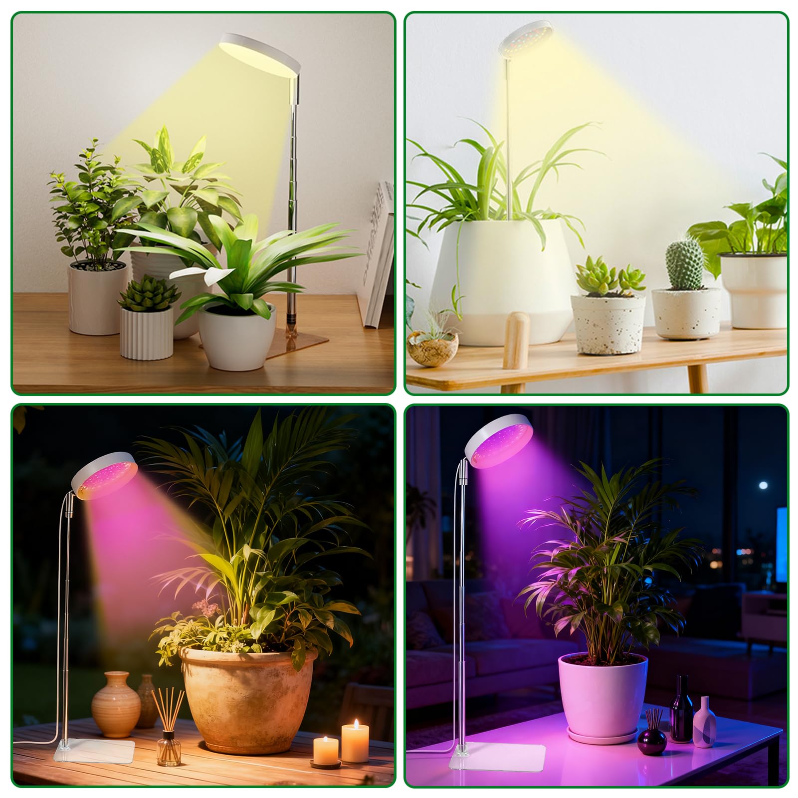 Lampada per Piante, Luce a LED per Piante da Interno 3050K con Timer 3/9/12H, 10 Livelli di Luminosità, 3 Modalità di Luce, per Lampada di Crescita a Spettro Completo di Piccole Piantes(Bianca)