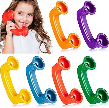 Whisper Reading Phones Upgrade Large Auditory Feedback Hear Myself Sound Phone Speech Therapy Toy Phone Tool for Class Accelerate Reading Fluency Comprehension and Pronunciation 6 Pack