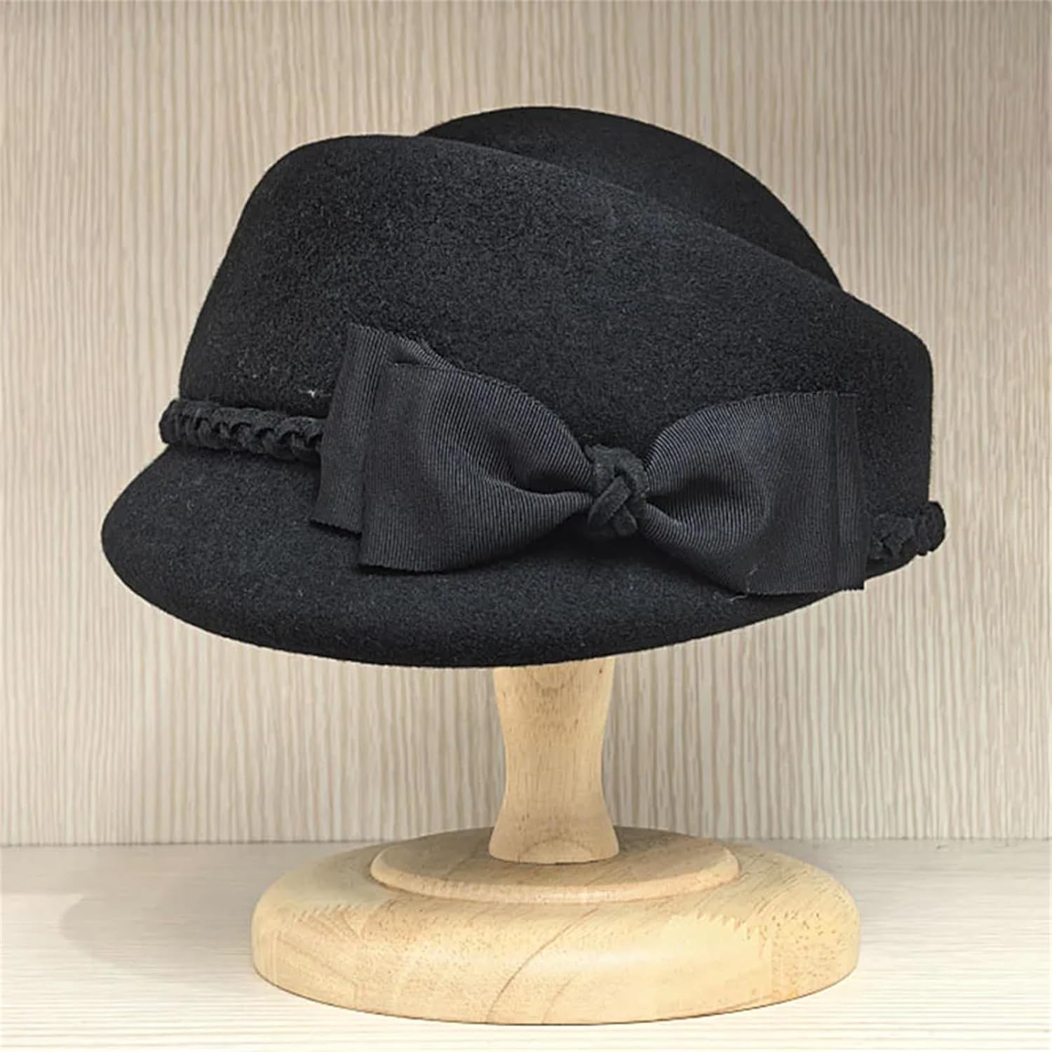 Wool Felt Berets Fedora Hats Women Winter Hat Pillbox Cap Ladies Bow Fascinator Hat Wedding Ceremony Church Hat