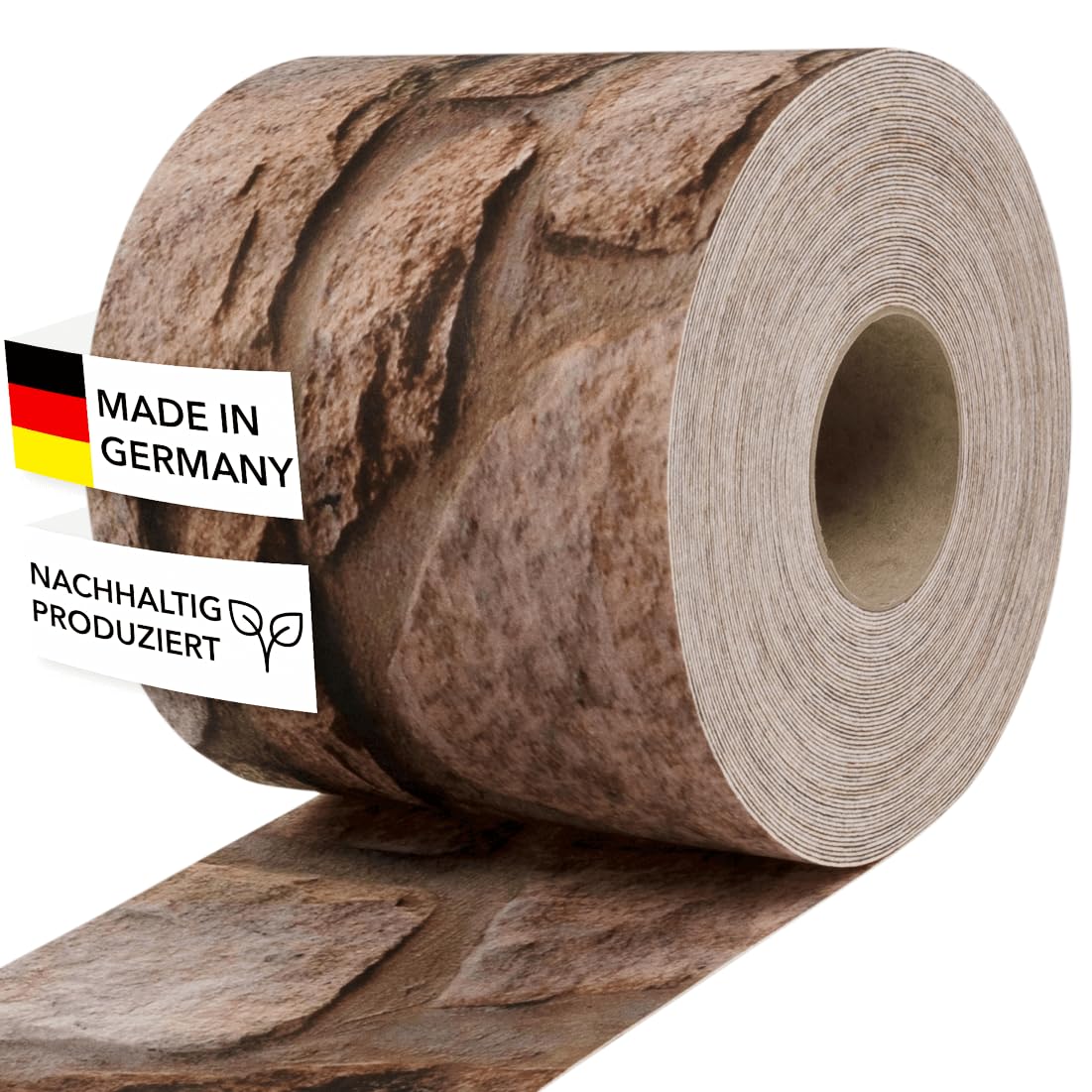 Sichtschutzstreifen Polyester - nachhaltiger Sichtschutz für Doppelstabmattenzaun - Motiv Windschutz 26 m x 19 cm - Sichtschutz-Rolle - Sandstein