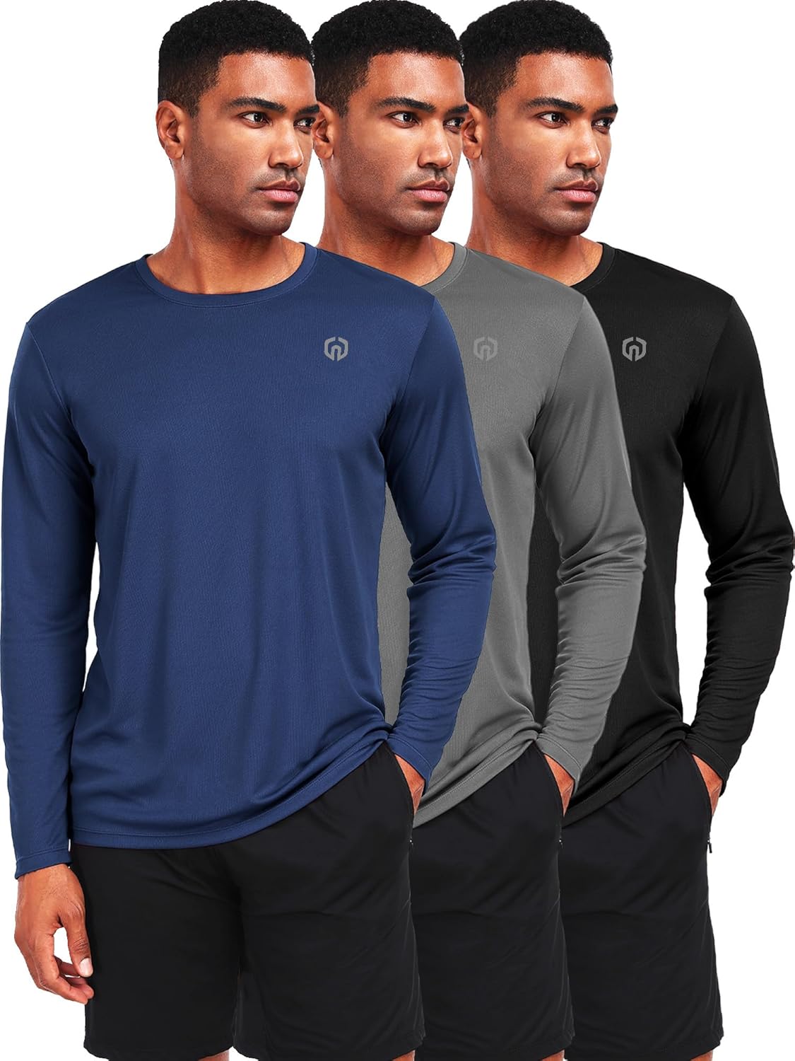 NELEUS Men's Workout Long Sleeve Running Shirts Mesh Fishing Hiking T-Shirts/Hooded