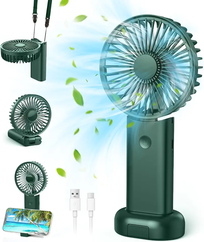 Ventilateur Portable, Mini USB Ventilateur Silencieux, Main Petit Ventilateur de Rechargea