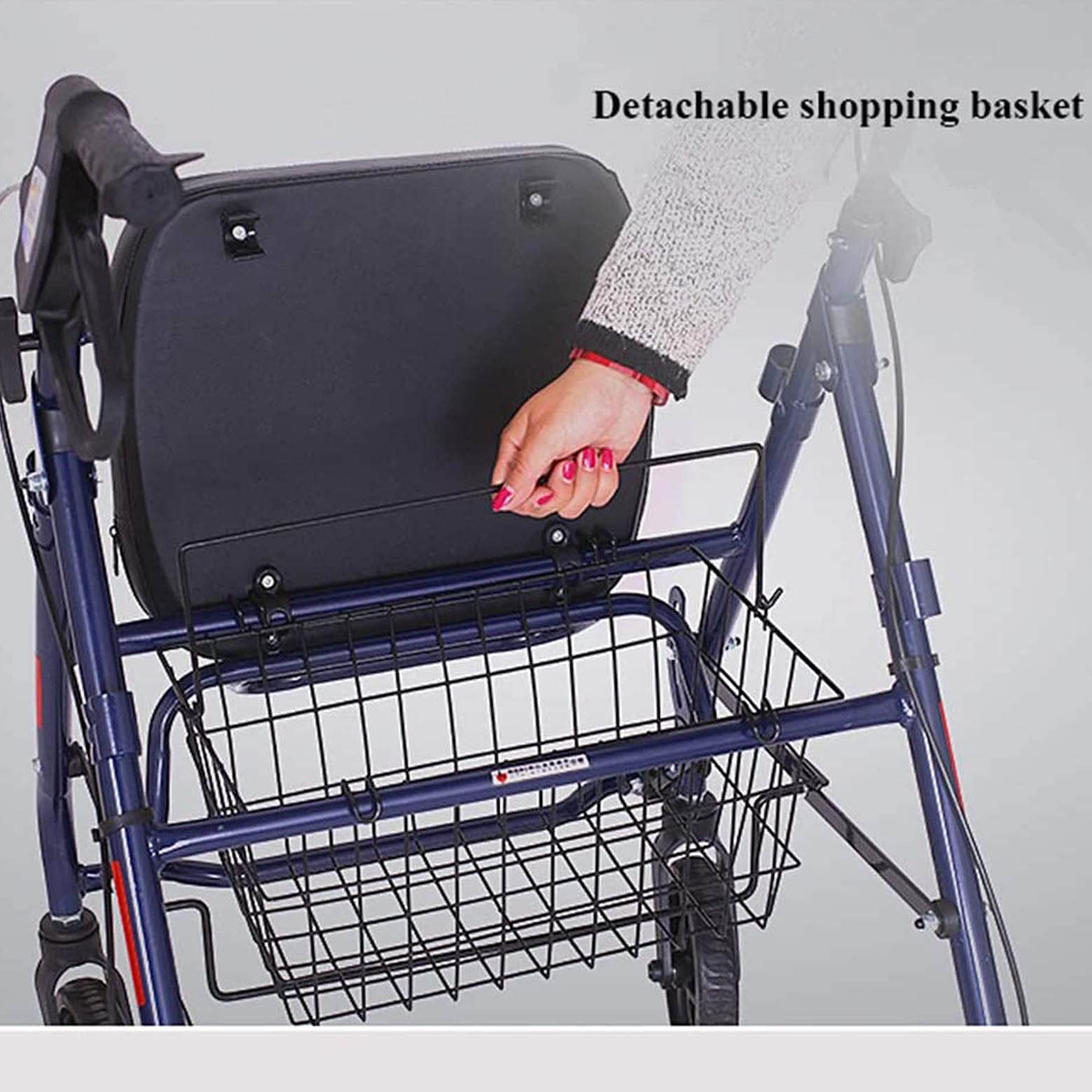 Składany Chodzik Typu Rollator Chodziki Typu Rollator - Chodzik Na Kółkach, Przenośny I Składany, Z Siedziskiem I Podnóżkiem