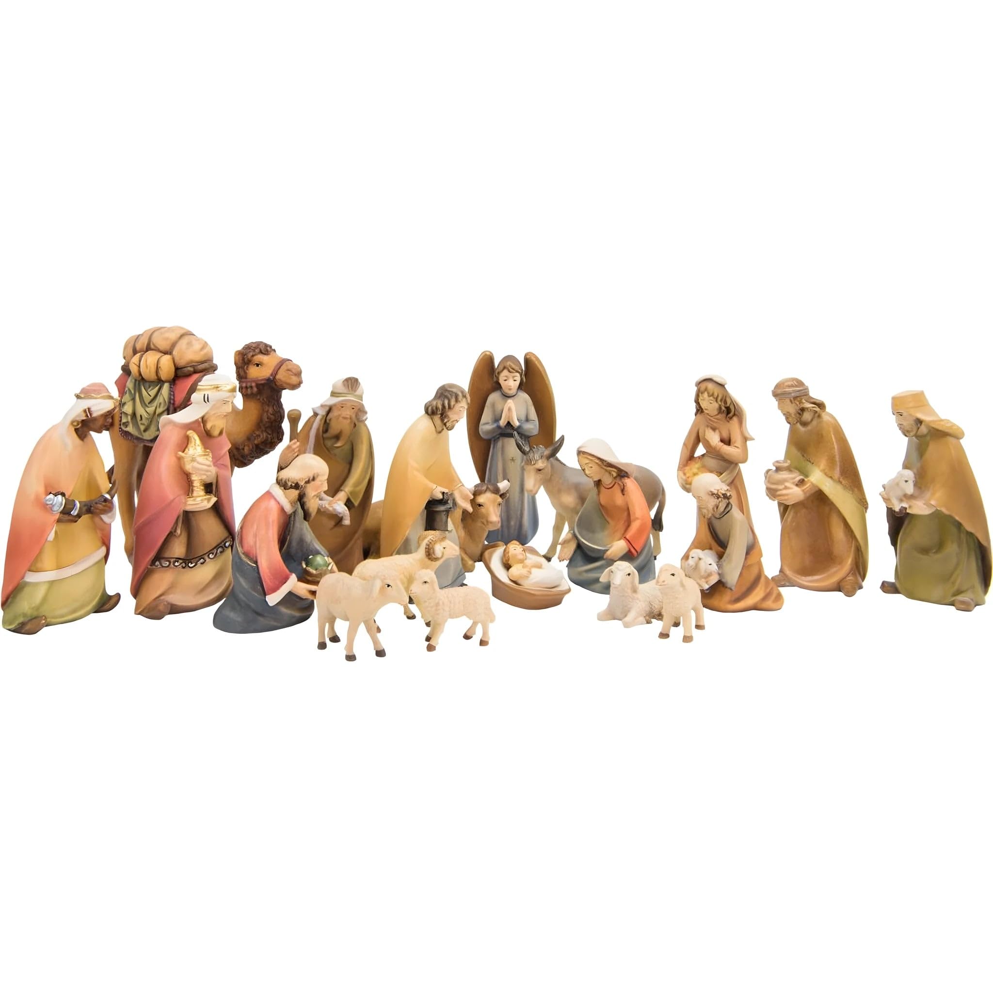 20-Piece Nativity Set - Wooden Figures, No Stable - Dolfi