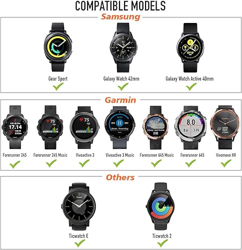 Miniatura 2 de ANCOOL Correa de reloj Garmin Forerunner 245 de 0.78 pulgadas de silicona de liberación rápida compatible con Garmin Venu 2 PlusSQVivoactive
