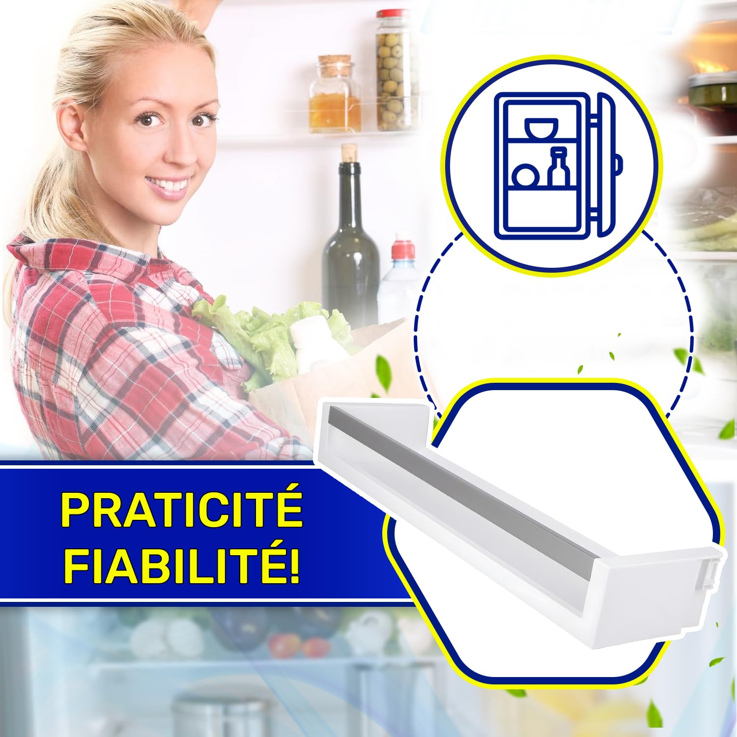 Balconnet Refrigerateur 416x112x60 mm avec le Code Original 7438890 pour Liebherr - Garantie de 10 Ans - MONTERAL