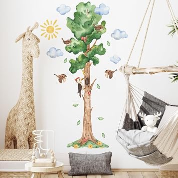 HGDESIGN  Wall Sticker Height Chart Measuring Tape Tree Children's Room Baby Room Child Baby Boy Girl Wall Sticker Wall Decoration Variant A
