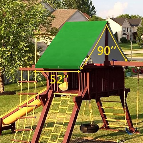 Vista 4 de MOFEEZ Juego de lona de repuesto para columpios de 52 x 90 pulgadas para juegos al aire libre, tela Oxford de poliéster, verde